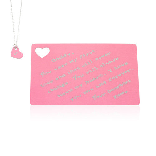 Anodized Aluminium Personalised Gift Card with Necklace