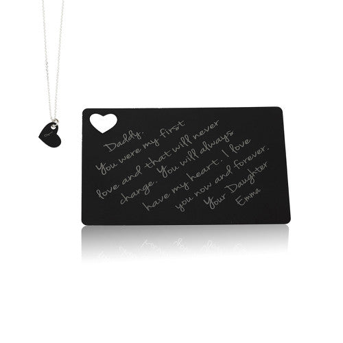 Anodized Aluminium Personalised Gift Card with Necklace