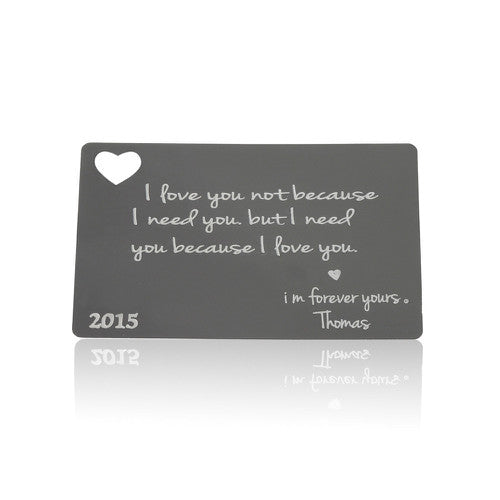 Anodized Aluminium Personalised Gift Card