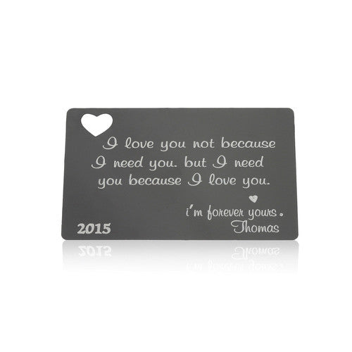 Anodized Aluminium Personalised Gift Card