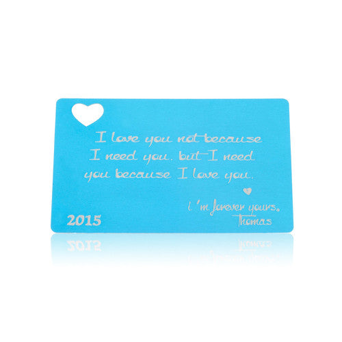 Anodized Aluminium Personalised Gift Card