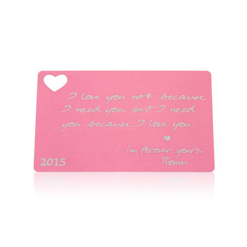 Anodized Aluminium Personalised Gift Card