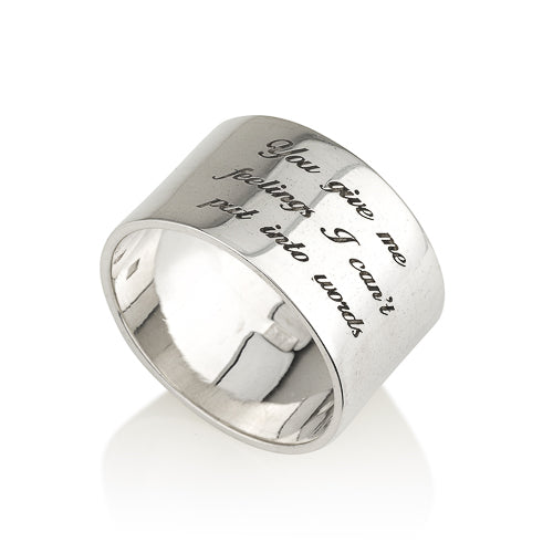 Personalised Engraved Large Wide Band Ring