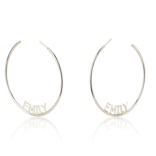Personalised  Extra Large Hoop Name Earrings