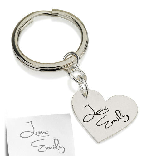 Personalised Signature/ Handwriting Heart Keyring