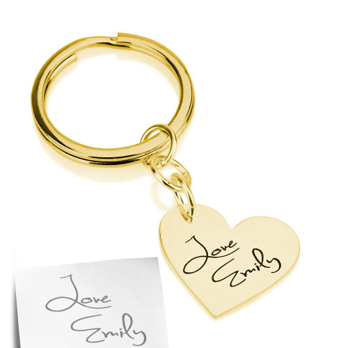 Personalised Signature/ Handwriting Heart Keyring