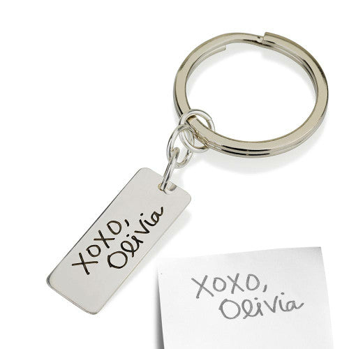 Personalised Signature/ Handwriting Rectangle Keyring