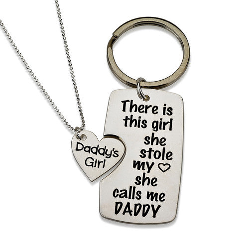 Daddy's Little Girl Key Chain & Necklace