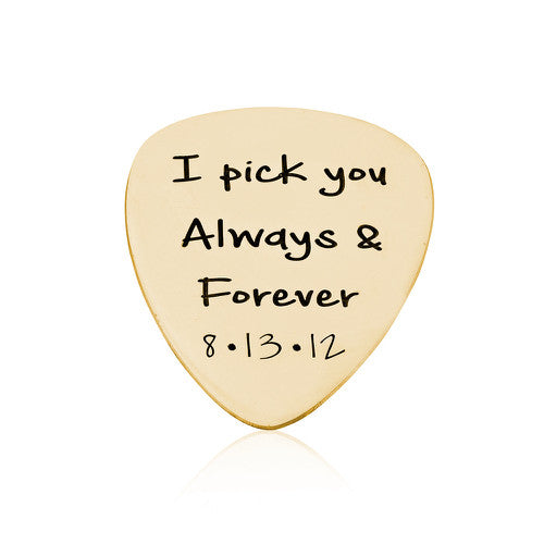 18K Gold Plated Personalised Guitar Pick