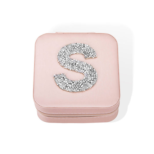 Rhinestone Look Initial Personalised Jewellery Box Case