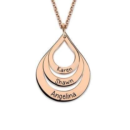 Family Drop Shaped Personalised Necklace