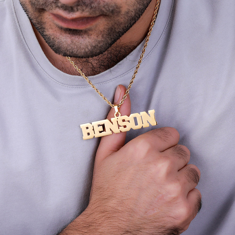 Personalised Large Hip Hop Name Necklace for Men