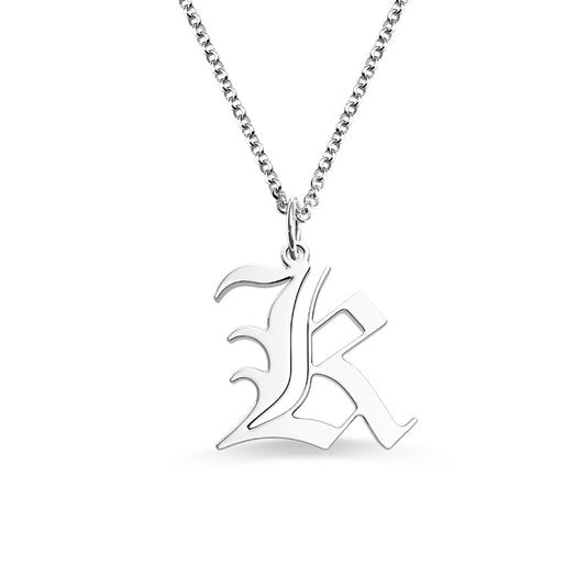 Old English Initial Personalised Necklace