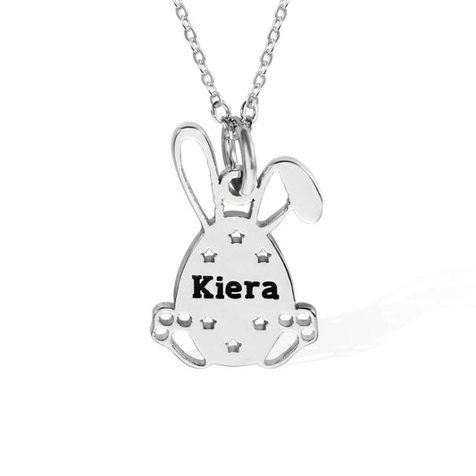 Personalised Easter Bunny Egg Name Necklace