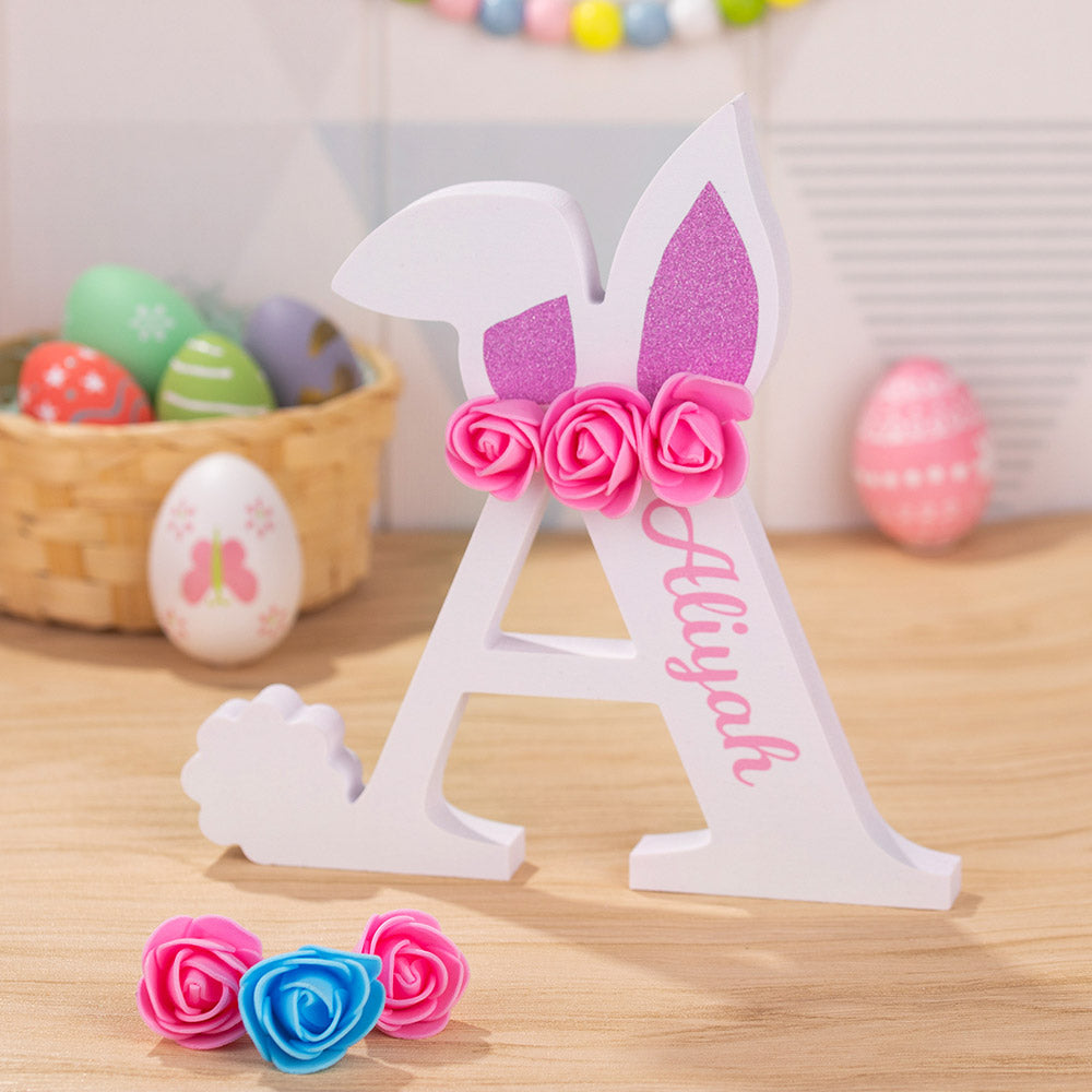 Personalised Floral Easter Bunny Letter