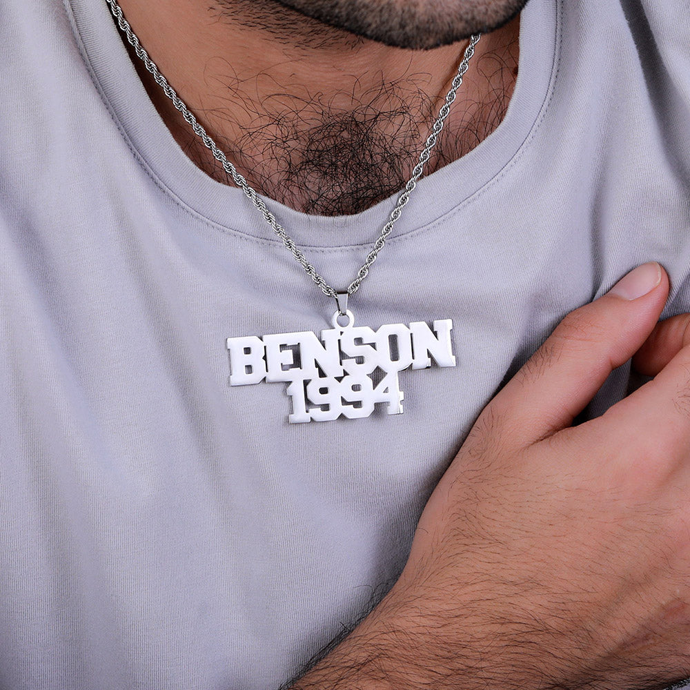 Personalised Large Hip Hop Name Necklace for Men