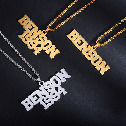 Personalised Large Hip Hop Name Necklace for Men