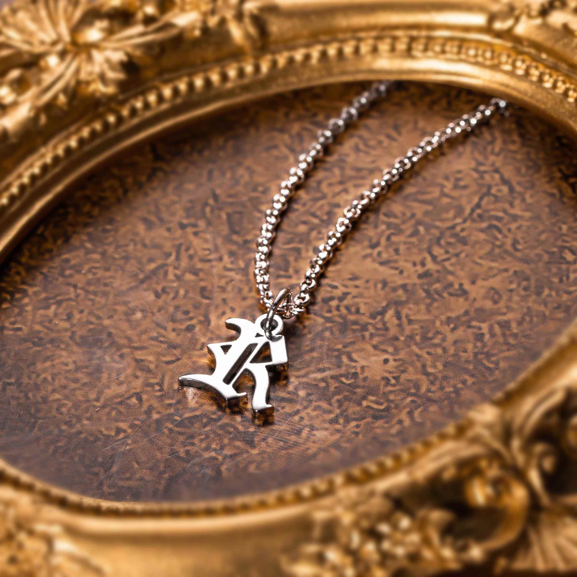 Old English Initial Personalised Necklace - Main Image