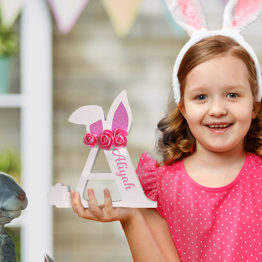 Personalised Floral Easter Bunny Letter