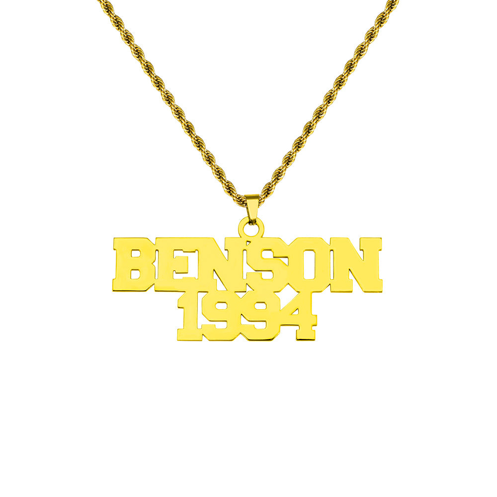 Personalised Large Hip Hop Name Necklace for Men