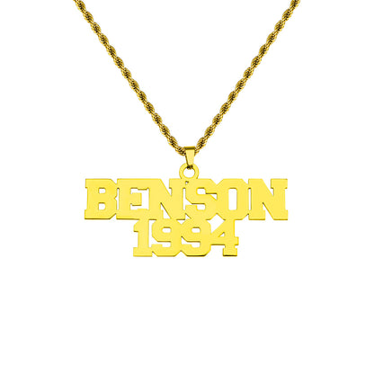 Personalised Large Hip Hop Name Necklace for Men