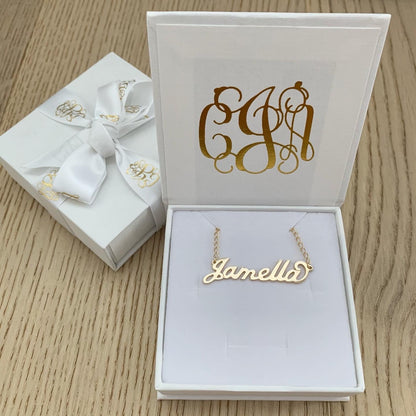 18K Gold Plated over Brass Personalised Carrie Style Name Necklace