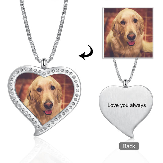 Stainless Steel Personalised Photo Heart Necklace