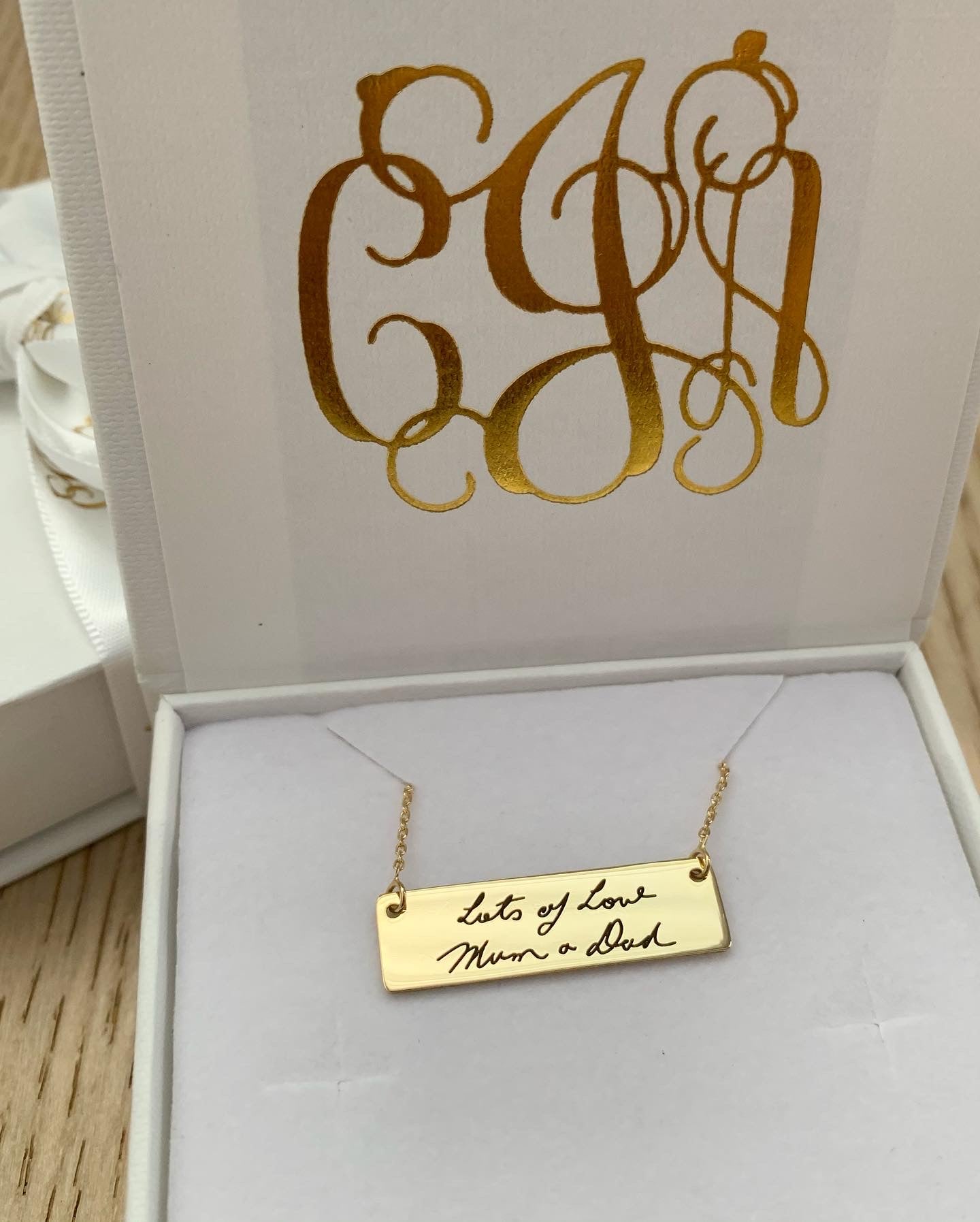 Personalised Signature/ Handwriting Bar Necklace