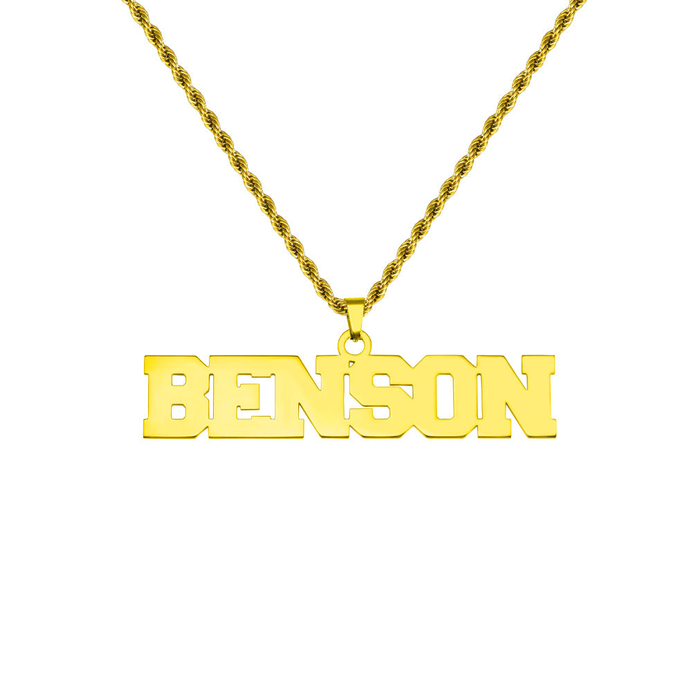 Personalised Large Hip Hop Name Necklace for Men