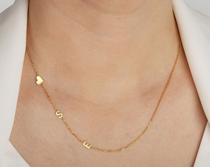 Personalised Sideways Initials Necklace