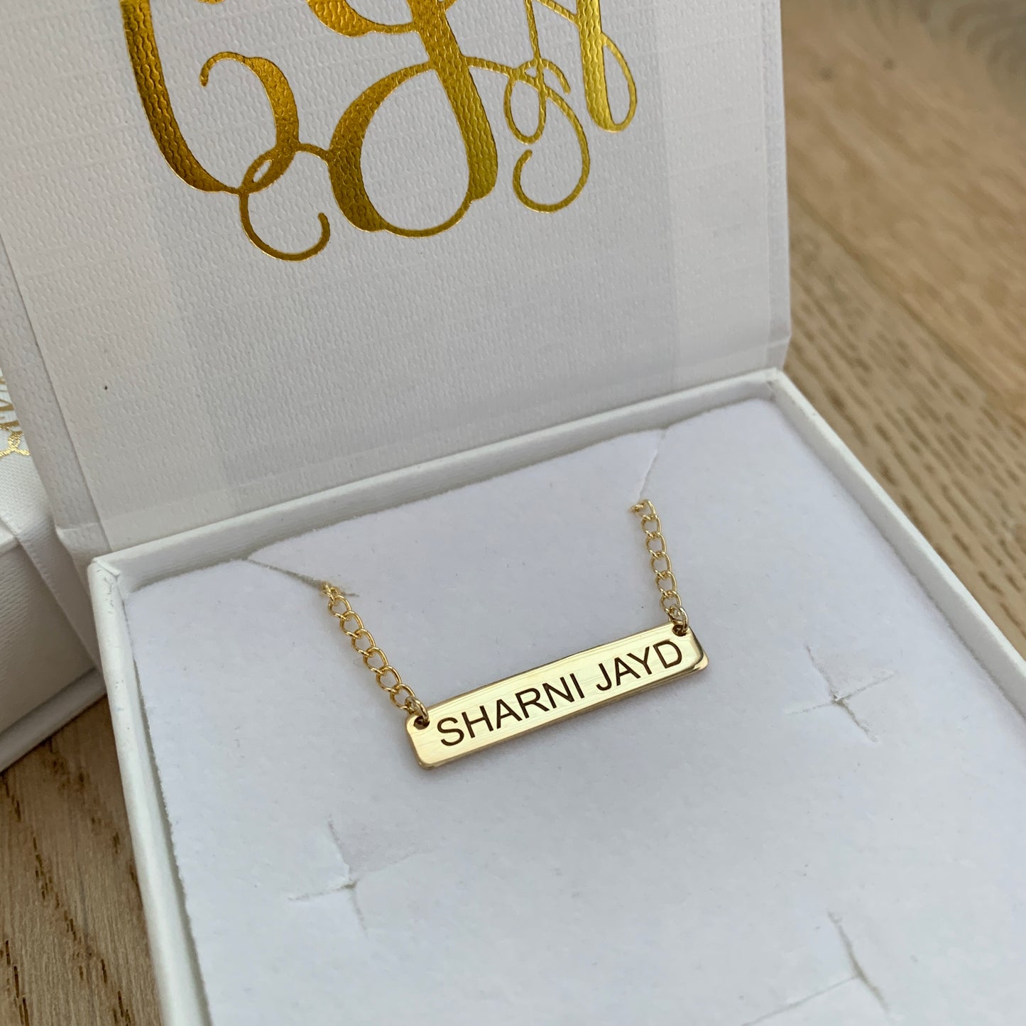 Brass Name Personalised Bar Necklace