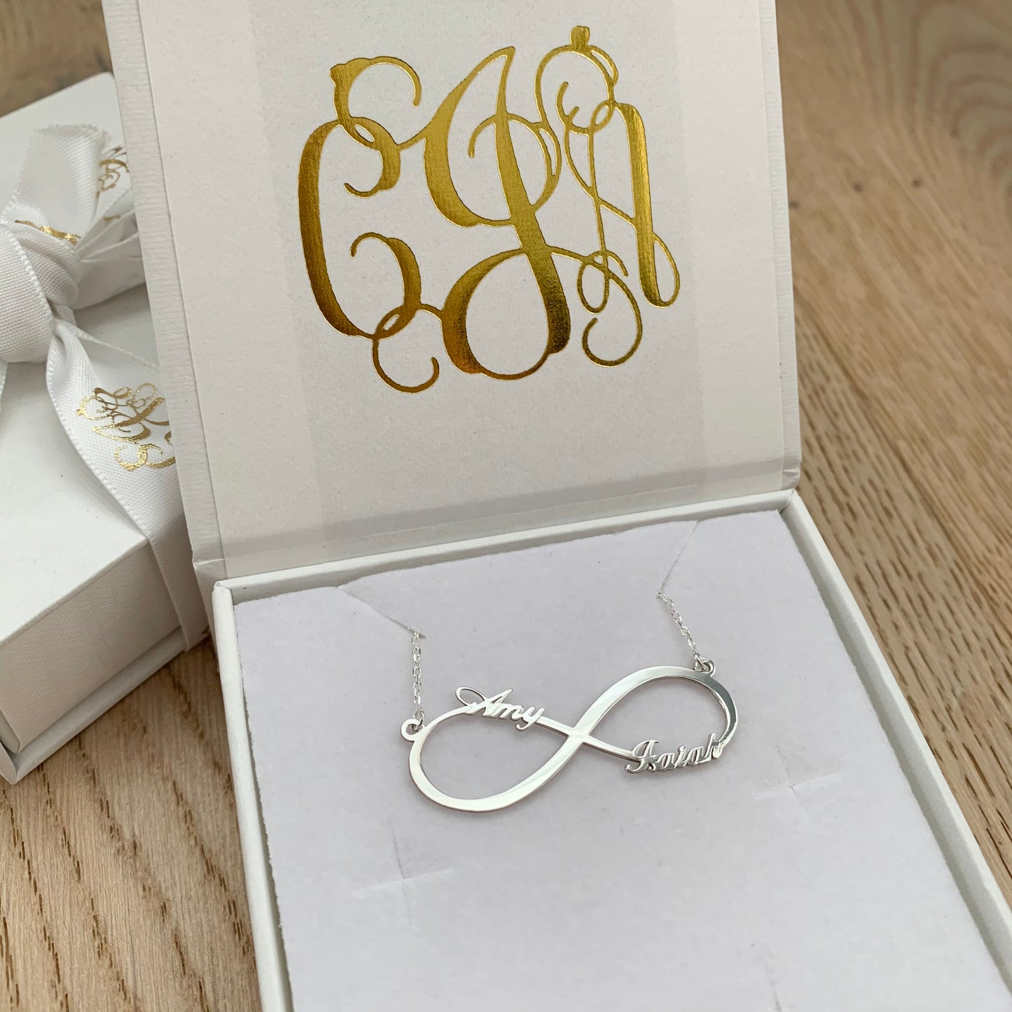 Infinity Two Names Personalised Necklace