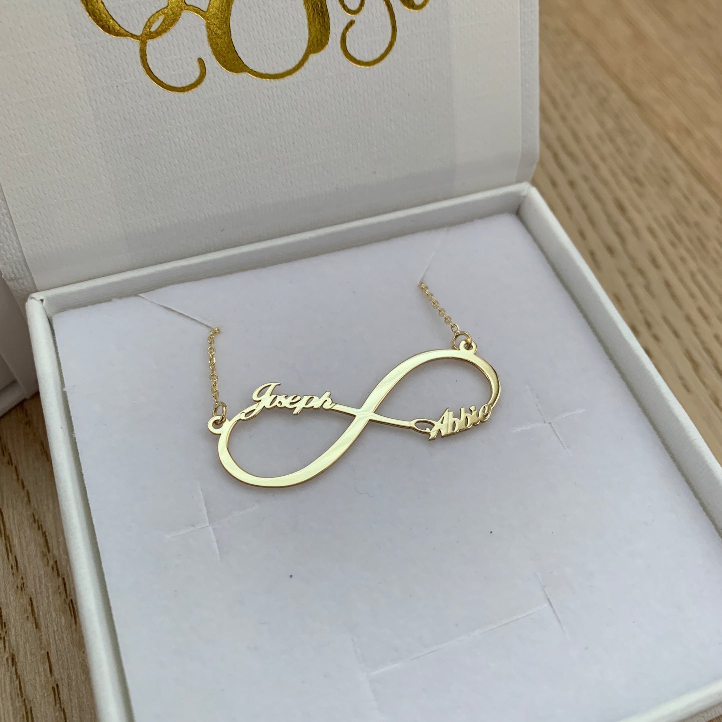 Infinity Two Names Personalised Necklace