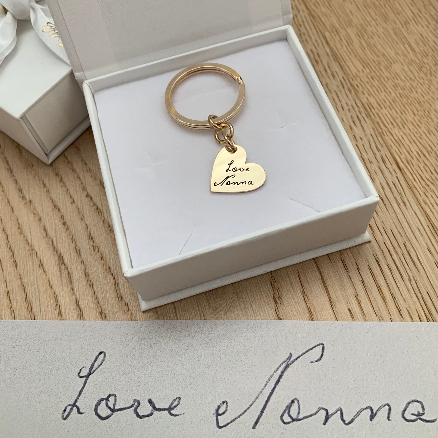 Personalised Signature/ Handwriting Heart Keyring